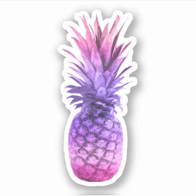 Sticker Ananas rose et violet (Devant)