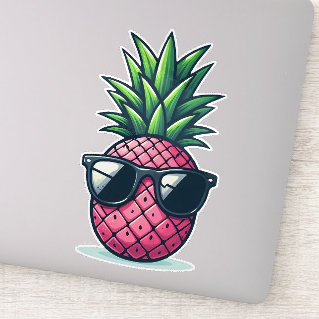 Sticker Ananas rose Preppy (Détail)