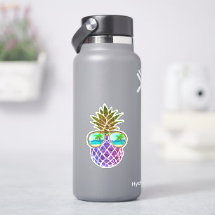 Sticker Ananas rose tropicale