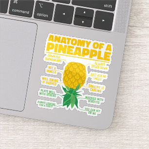Sticker Anatomie D'Un Ananas Drôle Amateurs D'Ananas Cool