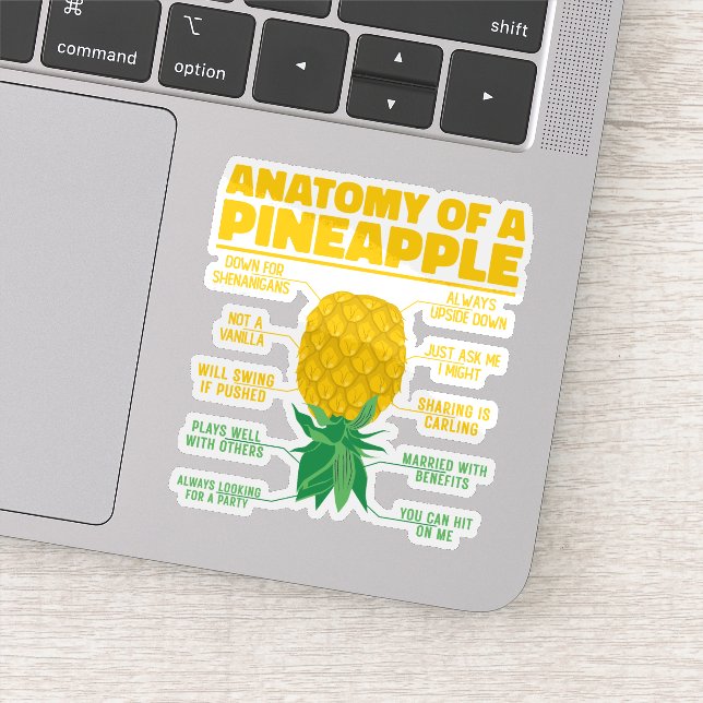 Sticker Anatomie D'Un Ananas Drôle Amateurs D'Ananas Cool (Détail)