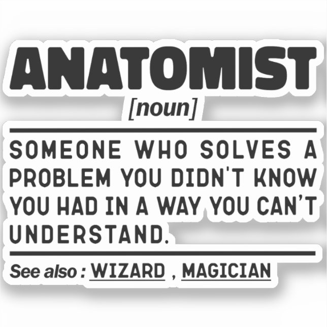 Sticker Anatomiste Noun Définition Anatomie Amant Amusant (Recto)