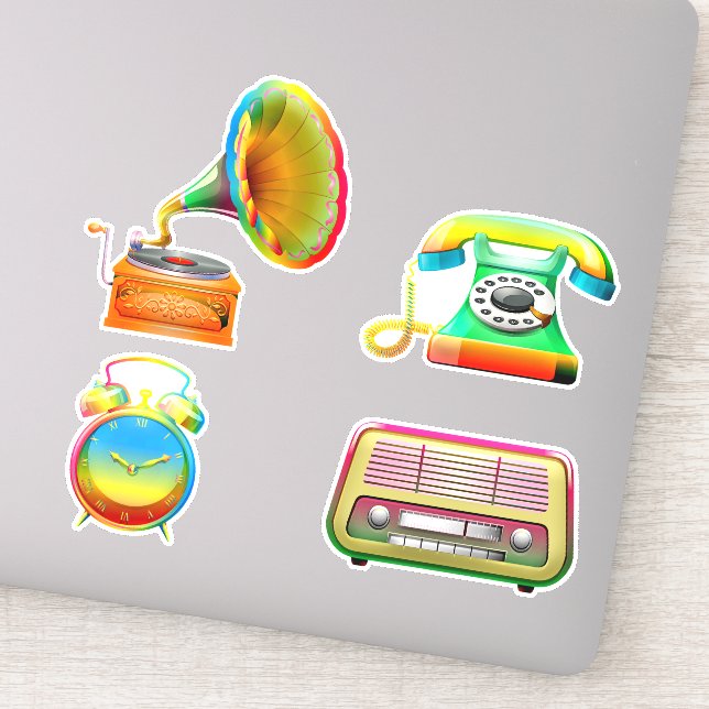 Sticker Ancien teint de cravate de l'école vintage enregis (Détail)