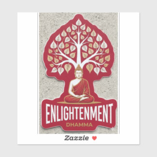 Sticker ​Ancient Bodhi Tree and Sukiti Buddha Dhamma Vinyl