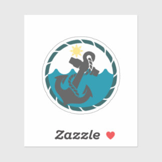 Sticker Ancrage bleu et noir nautique
