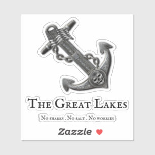 Sticker Ancrage métallique chrome pirate thème nautique