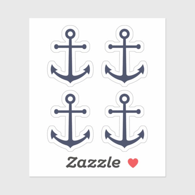 Sticker Ancre bleue marine (Feuille)