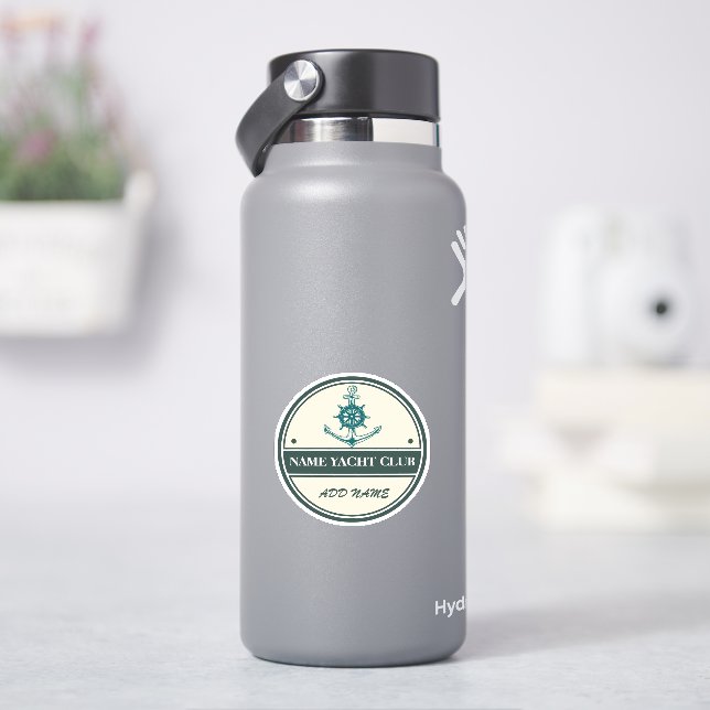 Sticker Ancre Bleue Nautique Bienvenue yacht de voile Bate (HydroFlask)