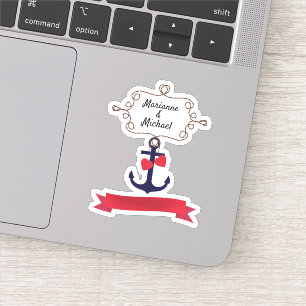 Sticker Ancre cadre de corde marine marine voyage maritime