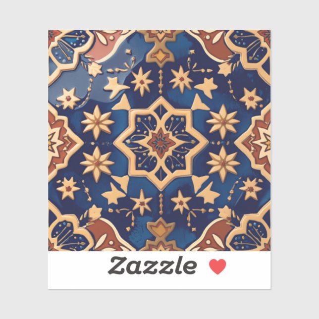 Sticker Andalou Maure Zellige Carrelage Motif - Alhambra (Feuille)