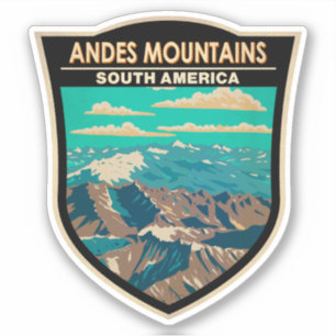 Sticker Andes Mounts Amérique du Sud Voyage Art Vintage
