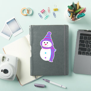 Sticker Androgyne Pride Snowman Snowperson Drapeau vert