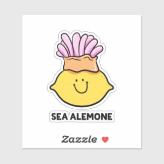 Sticker Anémone de mer citron Fruit découpé