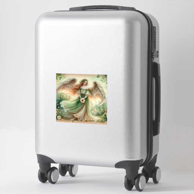 Sticker Ange Sérénité Trèfle (Sur valise)