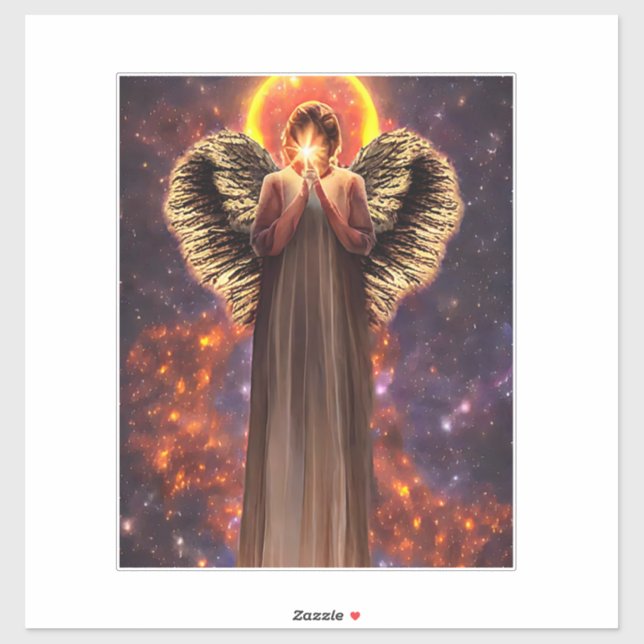 Sticker Angel De L'Amour Et Lumière Art Imaginaire Origina (Feuille)