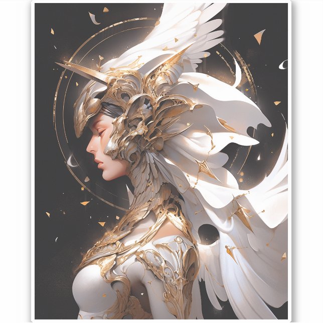 Sticker Angel En Blanc Armor Imaginaire Art (Devant)