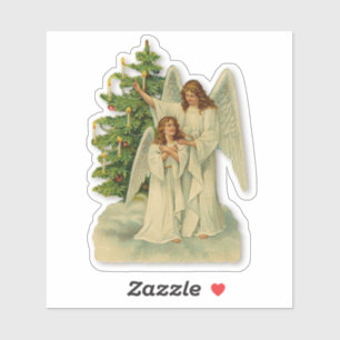 Sticker Anges du sapin de Noël Antiquité Romance Victorien