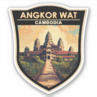 Angkor Vat Cambodge Travel Art Vintage