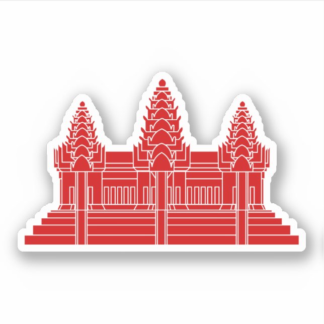 Sticker Angkor Vat Cambodgien / Drapeau Khmer (Devant)
