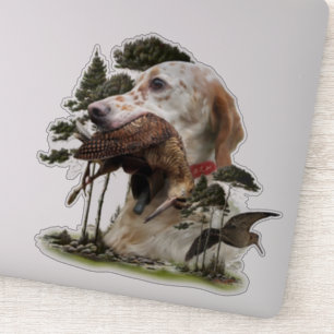 Sticker Anglais Setter, chasse à la bécasse