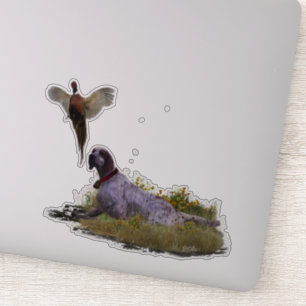 Sticker Anglais Setter, Chasse de faisan
