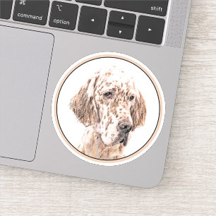 Sticker Anglais Setter Orange Belton Peinture Chien Art