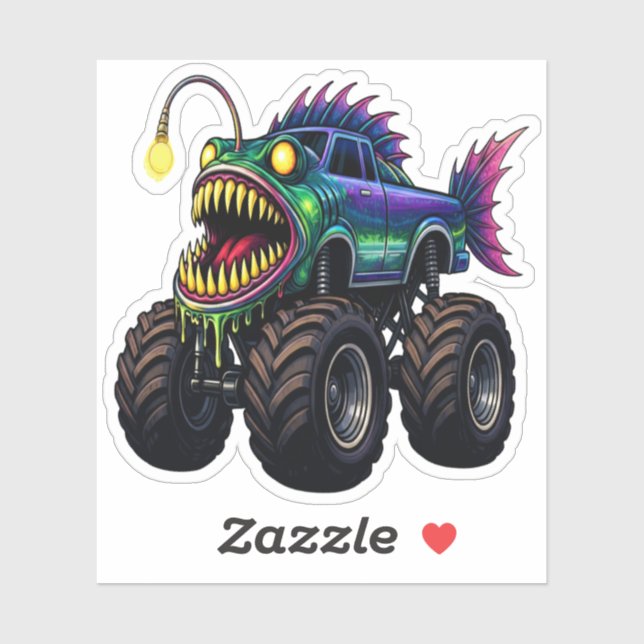 Sticker Anglerfish Monster Truck (Feuille)