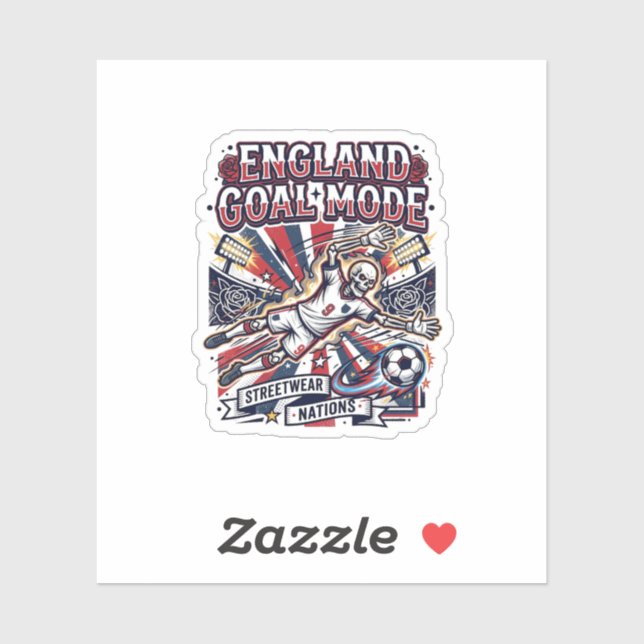 Sticker Angleterre Mode Goal Skeleton Striker Nations Stre (Feuille)