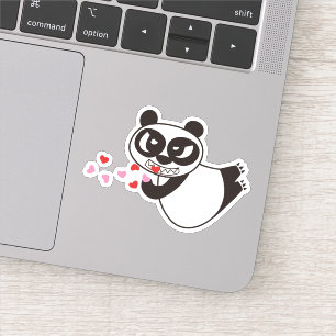 Sticker Angry Face Panda S'embrasser