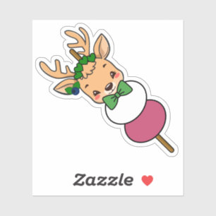 Sticker Anim de baguette de Dango de Cerf Kawaii - Nourrit