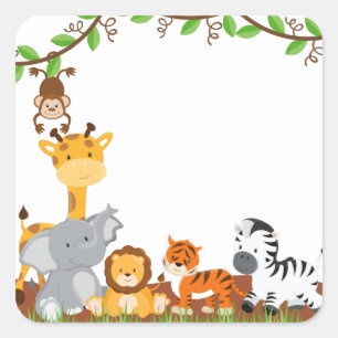 Sticker animal bébé Jungle mignonne