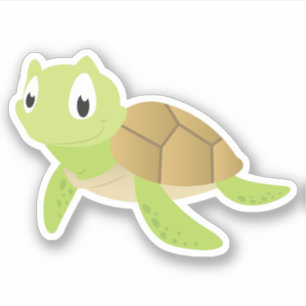 Sticker Animal de mer mignon, tortue