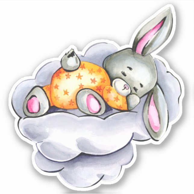 Sticker animal petit lapin mignon (Devant)