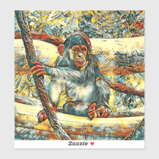Sticker AnimalArt_Chimpanzée_011 (Feuille)