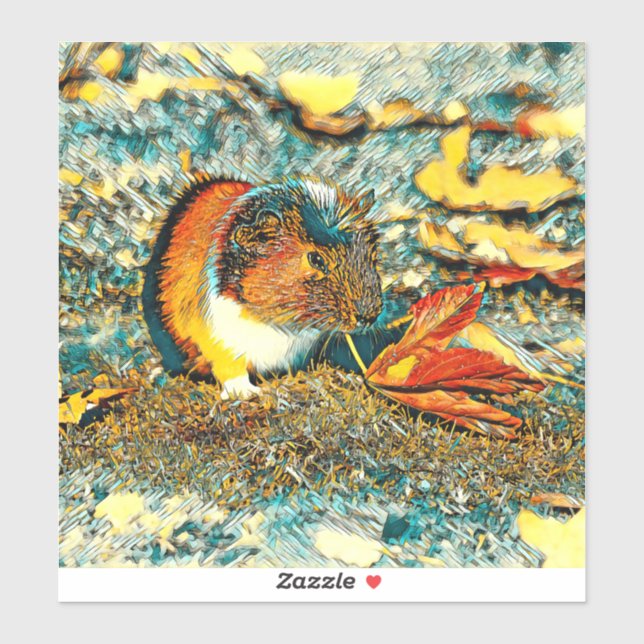 Sticker AnimalArt_GuinéePig_001 (Feuille)