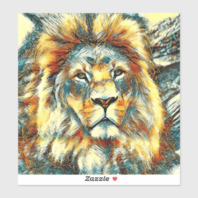 Sticker AnimalArt_Lion_005 (Feuille)
