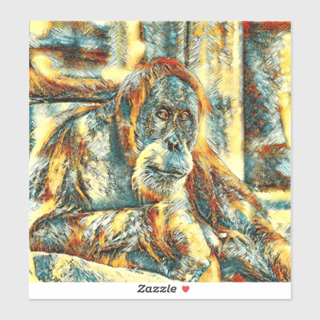 Sticker AnimalArt_OrangUtan_018 (Feuille)