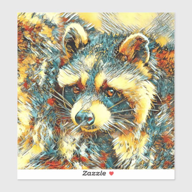 Sticker AnimalArt_Raccoon_004 (Feuille)