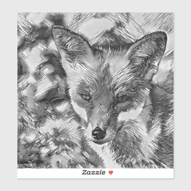 Sticker AnimalArtBW_Fox_001 (Feuille)