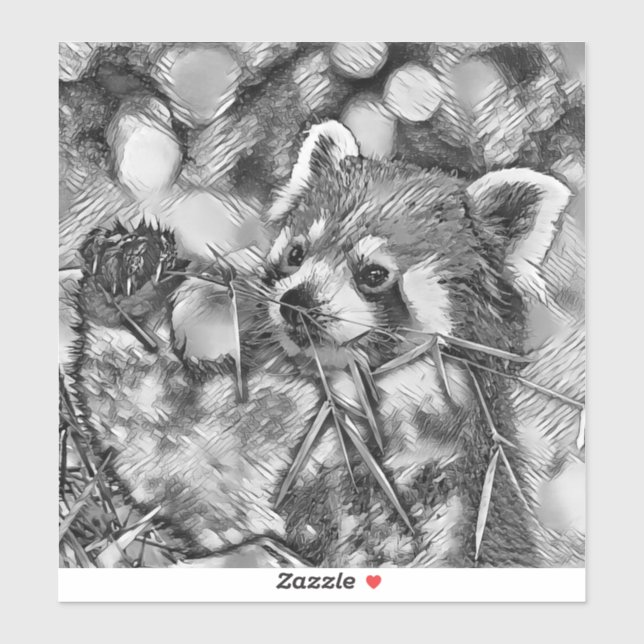 Sticker AnimalArtBW_RedPanda_001 (Feuille)