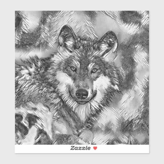 Sticker AnimalArtBW_Wolf_001 (Feuille)