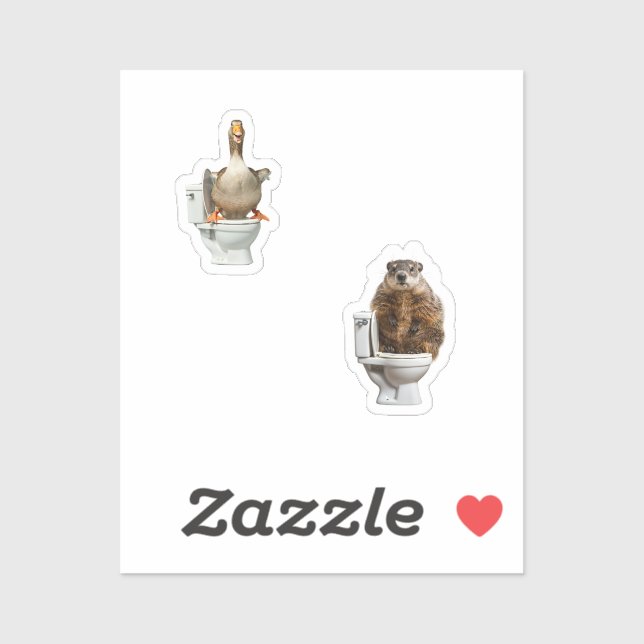 Sticker animals in toilets (Feuille)