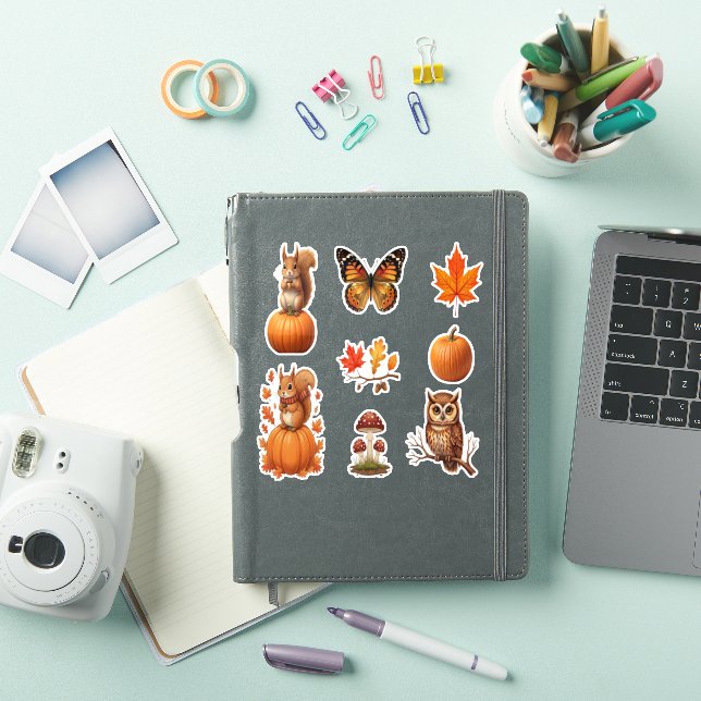 Sticker Animaux d'automne et belles feuilles (Couverture iPad)