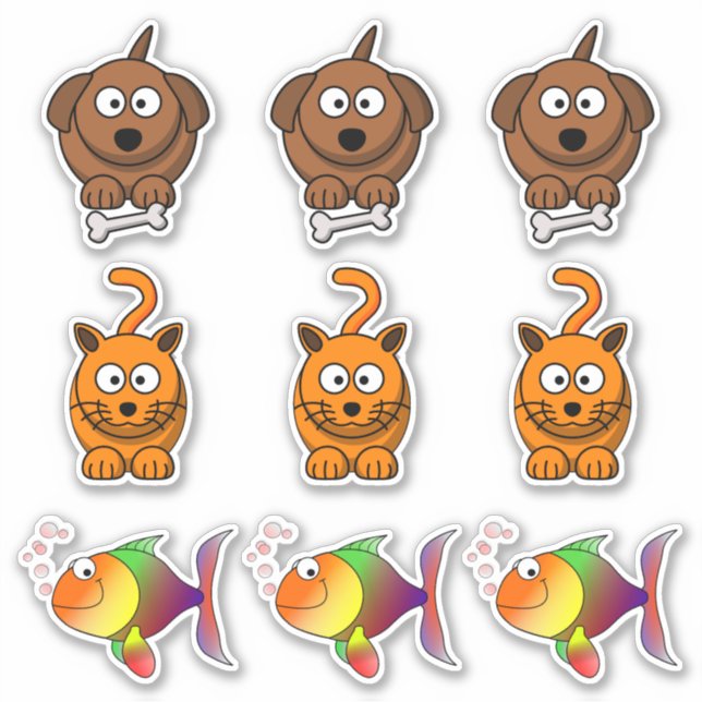 Sticker Animaux de compagnie Chien, Chat, Poisson rouge De (Devant)