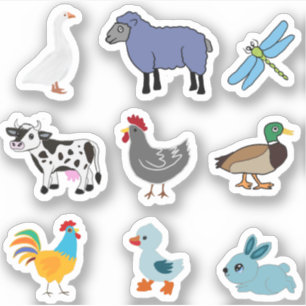 STICKER ANIMAUX DE FERME COUPÉS