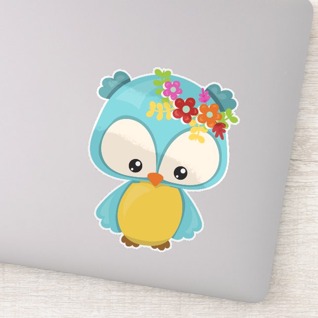 Sticker Animaux de printemps, Chouette mignonne, Petite ch (Détail)