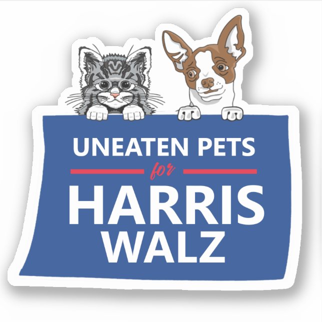 Sticker Animaux domestiques non consommés pour Harris Walz (Devant)