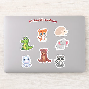 Sticker Animaux mignons - Feuille d'autocollant en vinyle