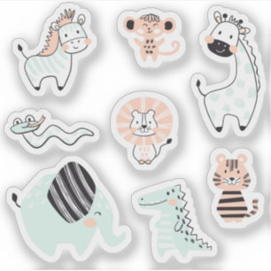 Sticker Animaux safari sauvages enfants
