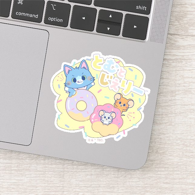 Sticker Anime Donut délice avec Tom, Jerry et Tuffy (Détail)